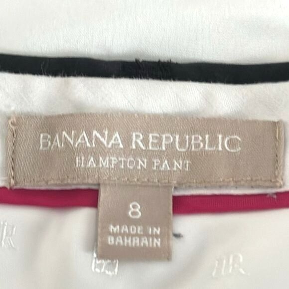 Banana Republic Hampton Fit Black Cotton Pants Size 8 Womens Trousers - Picture 3 of 7